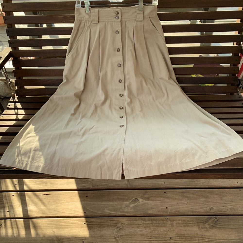 Allen Solly kaki cotton bottom skirt Sz 10